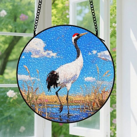 Suspension en vitrail - Attrape-soleil minimaliste en verre, décoration jardin maison, cadeau Fête des Mères, Anniversaire pour femme, maman 9cm (1/5)