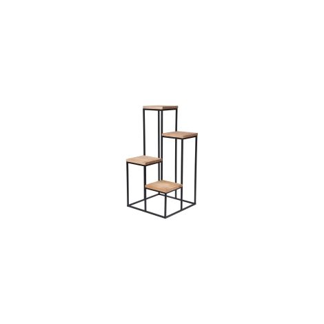 Well Home Vasenregal aus Metall mit 4 Holzböden, 34 x 34 x 76 cm