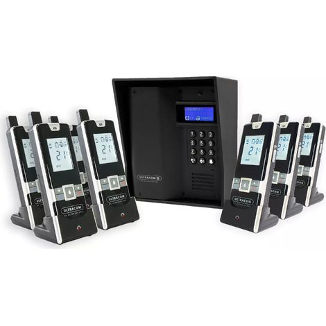 Interphone 600 mètres sans-fil longue portée autonome digicode écran LCD - UltraCOM3 visière noire + 7 combinés (1/5)