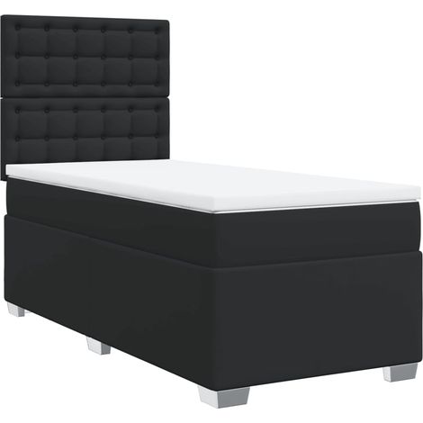 Maison Exclusive - Giroletto a Molle con Materasso Nero 80x200 cm in Similpelle (1/5)