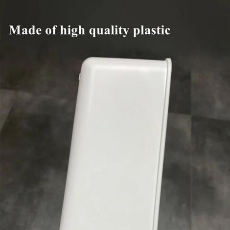 Boîtes rangement plastique blanc avec poignées 28x9x10cm, lot de 6 organisateur armoire cuisine étagère (1/4)