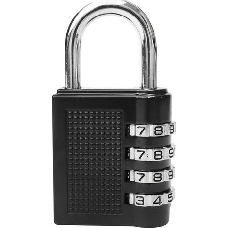 Cadenas à combinaison à code à 4 chiffres, robuste, résistant aux intempéries, cadenas à combinaison réinitialisable pour école, gym, vestiaire, garage, portail, abri de jardin (1/5)