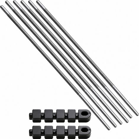 Lot de 6 limes rondes pour affûter la chaîne de tronçonneuse, diamètre 4,8 mm, longueur 245 mm, avec 2 manches, grain fin (1/5)