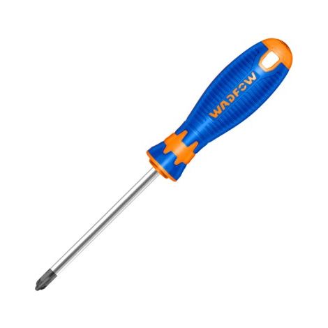 Tournevis Pozidriv WADFOW PZ2, acier Cr-V, manche ergonomique, pointe magnétique 150 mm (1/3)