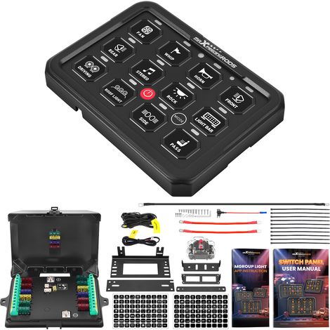 Touch Schalttafel For Universal Offroad ATV UTV SUV 12 Gang RGB LED 80A 12V-24V (1/5)