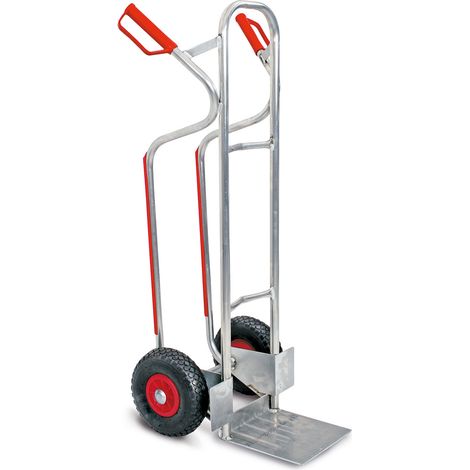 BRB Diable en aluminium anti-crevaison - Peut être utilisé comme diable empilable ou diable de transport - L x P x H : 520 x 550 x 1170 mm - Charge maximale : 200 kg - Poids : 6,5 kg (1/3)