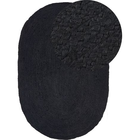 Teppich DEMIRCI Schwarz 160 x 230 cm Jute