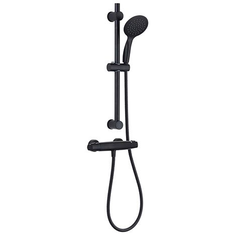 Edouard Rousseau - Colonne de Douche avec Robinetterie NANKA Thermostatique - Douchette 1 Jet - Flexible 1,75 m - Noir (1/3)