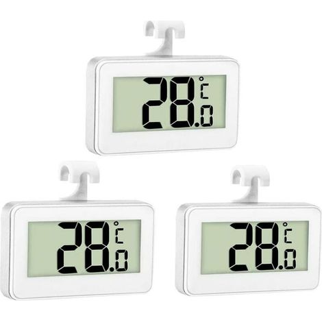Ulisem 3X Kühlschrankthermometer Digitales Gefrierschrankthermometer Kühlschrankthermometer Schlafzimmer Wasserdichtes Gefrierschrankthermometer mit LCD-Display mit Haken zum Ablesen der Temperatur (1/5)