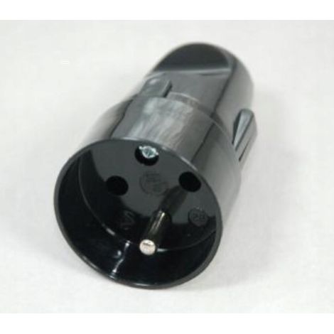 Enchufe eléctrico con salida de cable Polmark negro 1 unidad. (1/2)