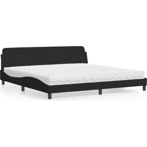 Cama con colchón Dover terciopelo negro 200x200 cm vidaXL (1/5)