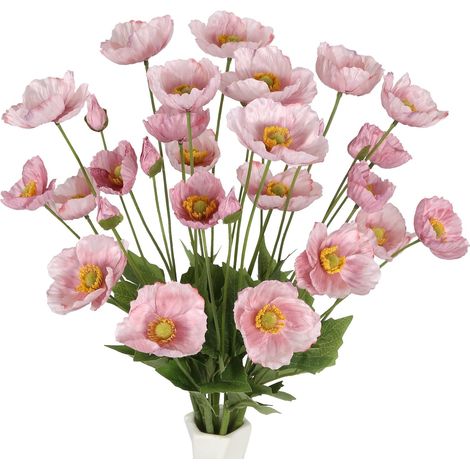Fleurs de pavot artificielles coquelicots en cm pour bouquet mariage centre table décoration d'intérieur 8 59 soie roses rose (1/4)