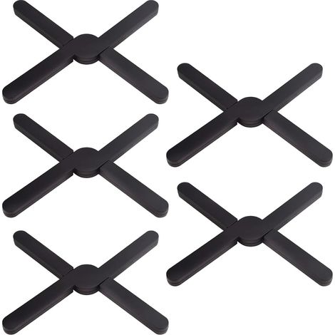 Sous-plat Thermorésistant - Antidérapant - Pour Cuisinière et Table à Manger - Noir - Lot de 5 (1/5)