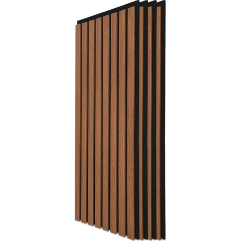 Art3d Lot de 20 Panneaux Muraux Acoustiques à Lattes en Bois Pour Décoration d'intérieur,mur,plafond,cuisine,salon,chambre à coucher,bureau,Noyer (1/5)