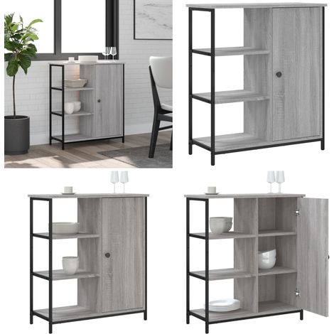 Sideboard Grau Sonoma 70x30x80 cm Holzwerkstoff - Schreibtisch - Wohnzimmermöbel - Sideboard - Regal - Grau - Home & Living (1/5)