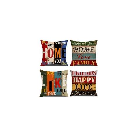 Set di 4 federe decorative per cuscini 45x45 cm, ideali per divano, camera da letto, giardino, divano e sedia.
