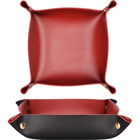 1 Organiseur de voyage, plateau à bijoux, cuir pliable, noir et rouge, pour maison bureau (1/5)