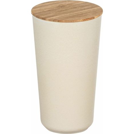 Boîte de conservation alimentaire 0,95 L – Fibre de bambou – Couvercle en bambou – Anneau silicone étanche – Diam. 10,5 x H. 18,5 cm (1/2)