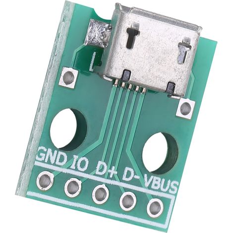 Lot de 10 adaptateurs micro USB femelle vers DIP 5 broches, pas de 2,54 mm
