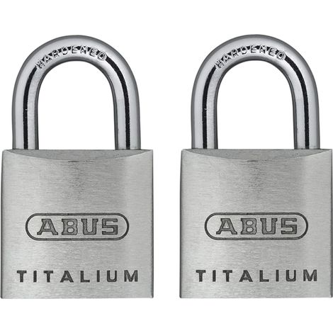 ABUS Titalium 20mm Padlock Pair with 64 Titalium Alloy, Secure Blister Packaging