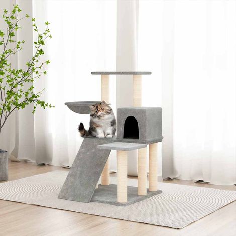vidaXL Rascador para gatos con postes de sisal gris claro 82 cm (1/5)