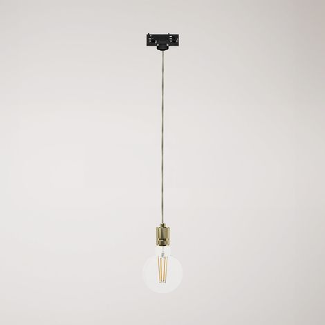 Creative Cables - Lampa wisząca z radełkowanym aluminiowym uchwytem na szyny - żarówka nie wchodzi w skład zestawu