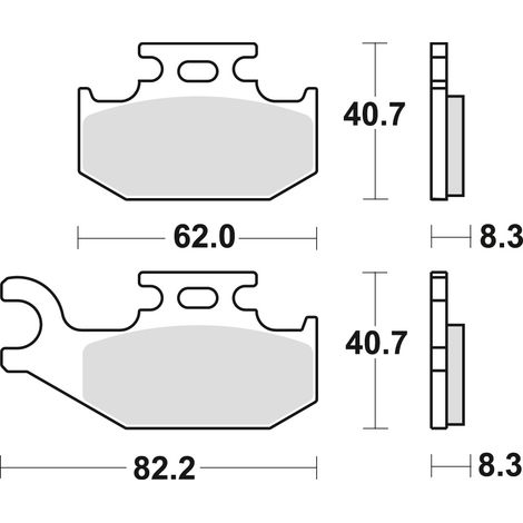 Plaquettes de frein TRW ZF KH414 frittées tout-terrain Suzuki LTA 400 08-, LTA 450 06-12, LTA 500 09-, LTA 750 08-,