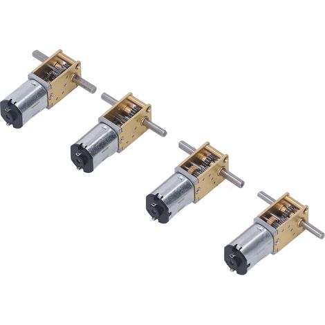 Lot de 4 moteurs à courant continu à engrenages (8, 13, 26 et 68 tr/min), à double arbre et à forte conductivité, avec réducteur de vitesse à vis sans fin et turbine 6 V. (1/5)