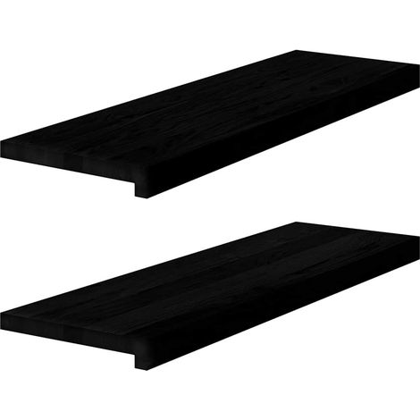Fensterbänke 2 Stk. Dunkelbraun 80x30x2 cm Massivholz Eiche