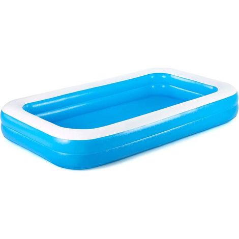 1 piscine gonflable bleue 305 x 183 x 56 cm, piscine pour enfants et adultes, adaptée aux jardins/fêtes (1/5)