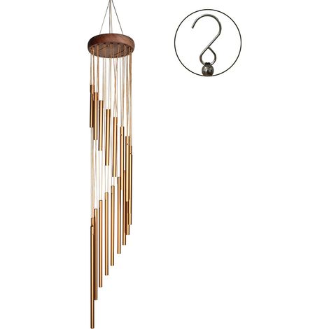 Campana de viento para exteriores, campana de viento conmemorativa de tubo de aluminio, 91 cm (36 pulgadas), con ganchos en forma de S, adecuada para la decoración del jardín o la casa. (1/4)