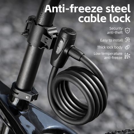 Verrou de sécurité pour vélo, câble en acier antigel, élasticité antivol, fil de vélo de route, Cycle Portable (1/5)