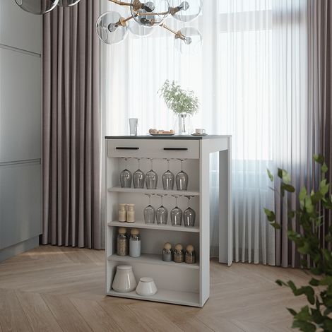 Bartisch Repose, Anthrazit/Weiß, 67 x 100 cm, Vicco