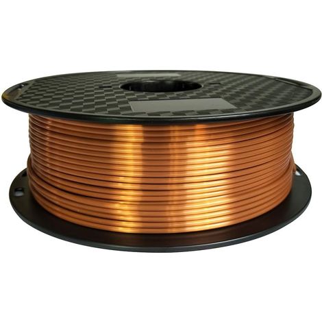 Filament PLA en cuivre soyeux de 2,85 mm pour imprimante 3D – Bobine de filament PLA brillant de 1 kg – Matériau d'impression 3D – Métal métallique soyeux (1/4)