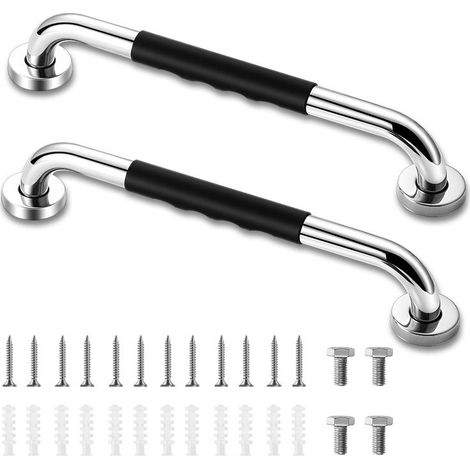 Lot de 2 Barre d'Appui WC, 30cm Antidérapante Barre d'Appui de Salle de Bain, Barres Douche Baignoire Main Courante Inoxydable Maintien Poignée Douche Âgées/Handicapées/Enfants/Enceinte (1/5)