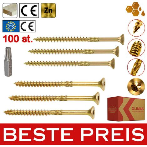 Vis à bois 4,5x70 - Torx - 250 pièces - Haute résistance - Idéal pour le bricolage
