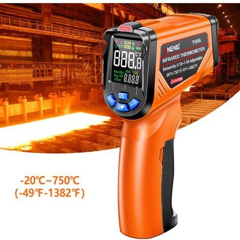 Thermomètre Infrarouge, autres, -49℉1382℉ (-20℃ 750℃) Pistolet Temperature Laser Professionnel Sans Contact, Simple d’Utilisation, Large Ecran LED Thermometre Cuisine avec Fonction D'alerte