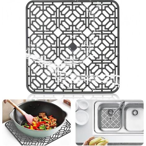 (30 x 30 x 1.2cm) Tapis Evier Cuisine, Tapis D'évier, Protection D'évier, Silicone Tapis D'évier Cuisine pour Comptoir de Cuisine de Salle de Bain (1/5)