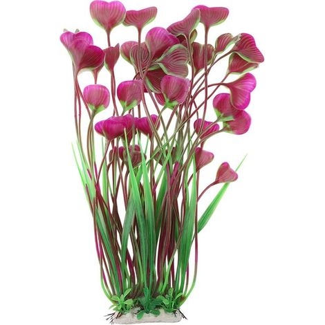 Plante aquatique artificielle en plastique, ornement vif pour aquarium, aquarium, jardin, rouge vin (1/5)