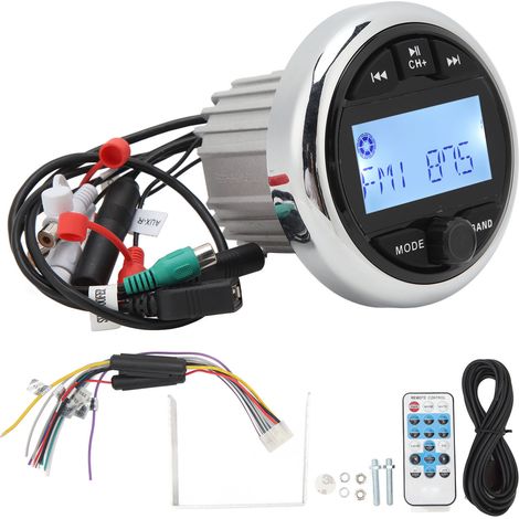 Baladeur MP3 Bluetooth étanche, radio numérique stéréo FM AM audio pour bateau, yacht, moto, camping-car (1/5)
