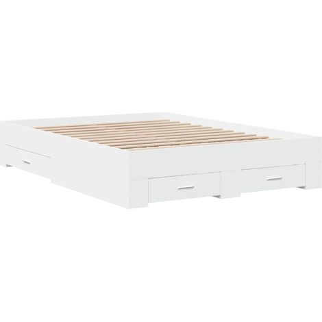 Bettgestell mit Schubladen Weiß 120x200 cm Holzwerkstoff vidaXL