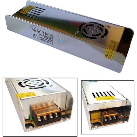Trasformatore Alimentatore Stabilizzato Slim 220v-12v 20a 250w Trimmer 20a 12v