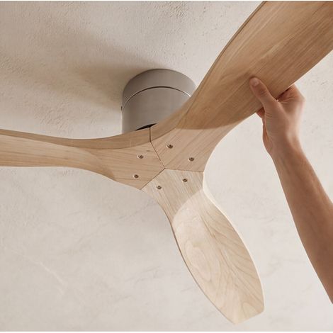 Forlight - Ventilador de Techo Stem Evo, Ø1320mm, Motor DC Silencioso, 30W, 6 Velocidades, Mando a Distancia Incluido, 20-32m², Madera Clara, Palas Madera Clara (1/5)