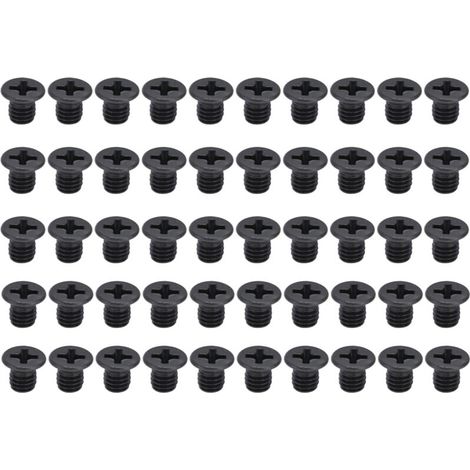 Kit d'assortiment de 50 vis à tête fraisée cruciformes DIN 965 galvanisées noires M3x4 (1/5)