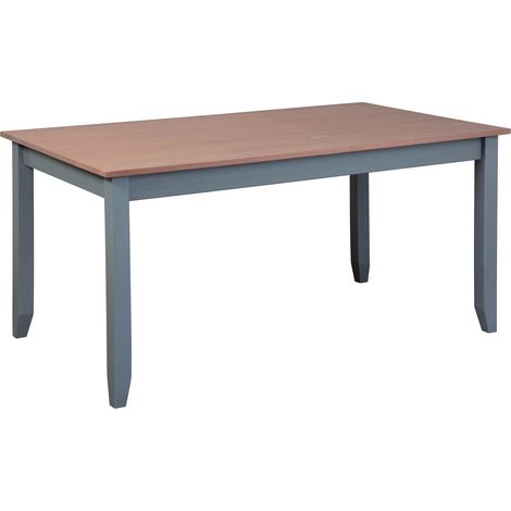 Table de Salle à Manger Table de Cuisine Pin Massif Style Rustique Gris sépia Marron 160 x 90 cm Luzerna 1.1 (1/5)