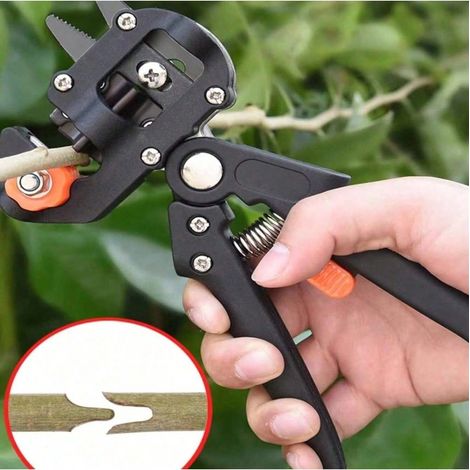 Kit d’outils de greffage 1 jeu avec 2 lames de rechange : Ciseaux de taille et de coupe pour branches de plantes, vignes, arbres fruitiers, idéal pour le greffage (1/5)