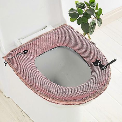 Housse de siège de toilette, coussin de siège de toilette lavable, chauffe-siège de toilette (1/4)