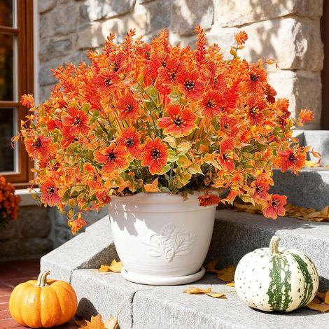 Künstliche Herbstblumenstrauß 6 Bündel Herbstdeko Gartenwetterfest (1/5)