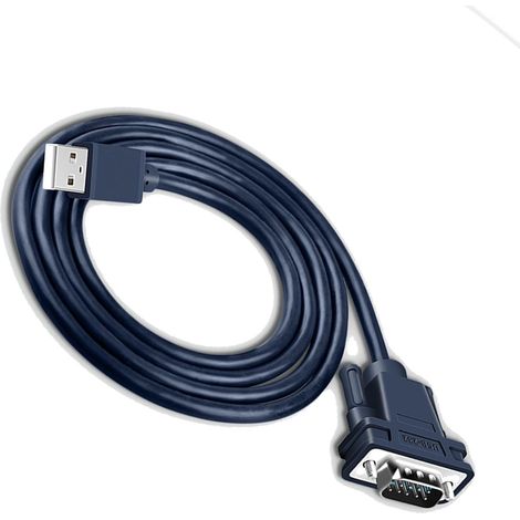 Câble Série USB vers RS232, Câble Adaptateur de Port Série USB 2.0 vers RS232 DB9 en Cuivre étamé de 6,56 Pieds, Câble D'Imprimante Série DB9 Broches, Adaptateur USB vers RS232 (1/5)