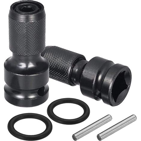 Lot de 2 adaptateurs pour douille carrée 1/2 pouce vers hexagonale 1/4 pouce, convertisseur de mandrin à dégagement rapide pour clé à cliquet à impact et porte-embouts de tournevis. (1/5)